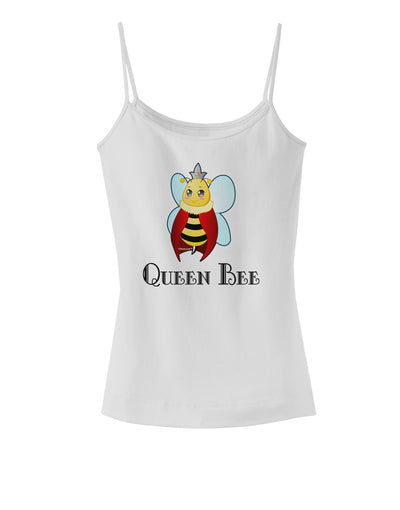 Queen Bee Text Spaghetti Strap Tank-Womens Spaghetti Strap Tanks-TooLoud-White-X-Small-Davson Sales