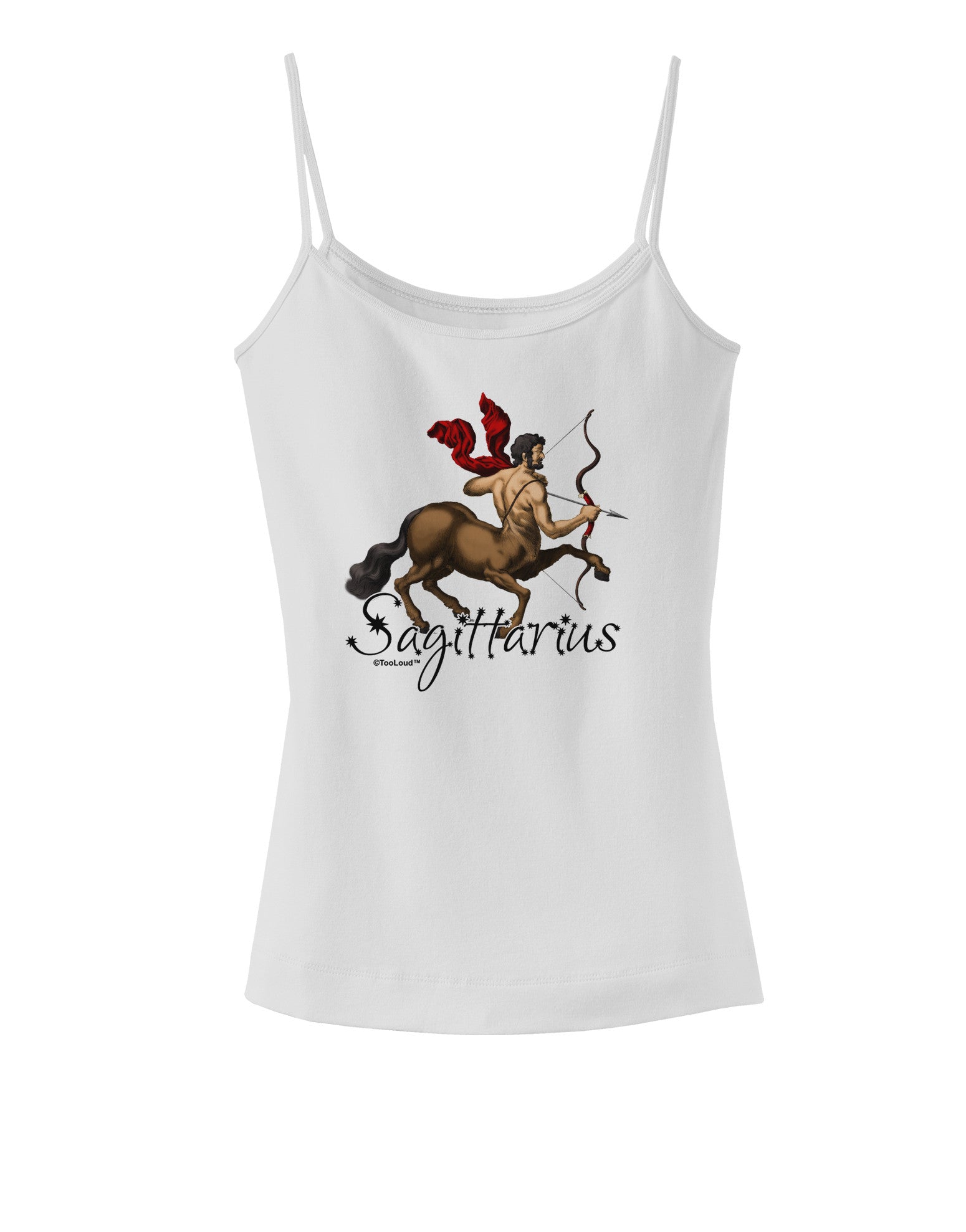 Sagittarius Color Illustration Spaghetti Strap Tank-Womens Spaghetti Strap Tanks-TooLoud-White-X-Small-Davson Sales