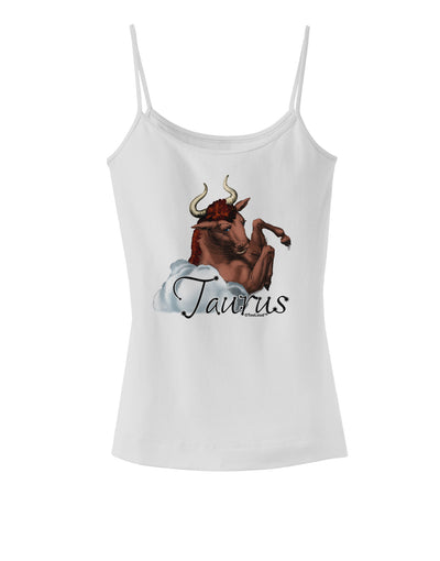 Taurus Color Illustration Spaghetti Strap Tank-Womens Spaghetti Strap Tanks-TooLoud-White-X-Small-Davson Sales