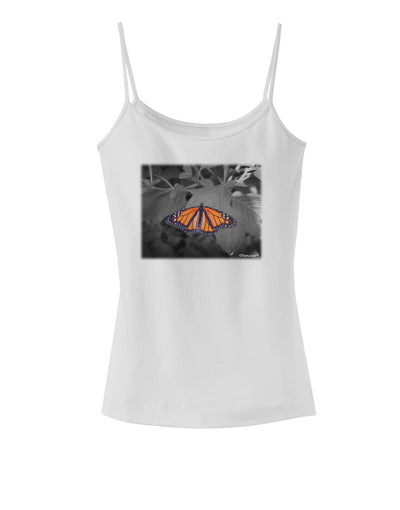 Monarch Butterfly Photo Spaghetti Strap Tank-Womens Spaghetti Strap Tanks-TooLoud-White-X-Small-Davson Sales