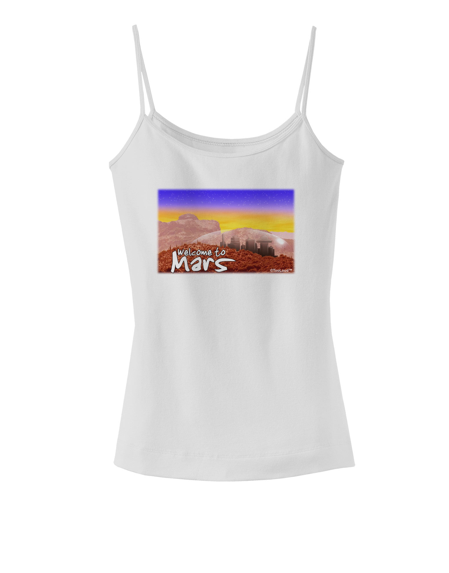 Welcome to Mars Spaghetti Strap Tank-Womens Spaghetti Strap Tanks-TooLoud-White-X-Small-Davson Sales