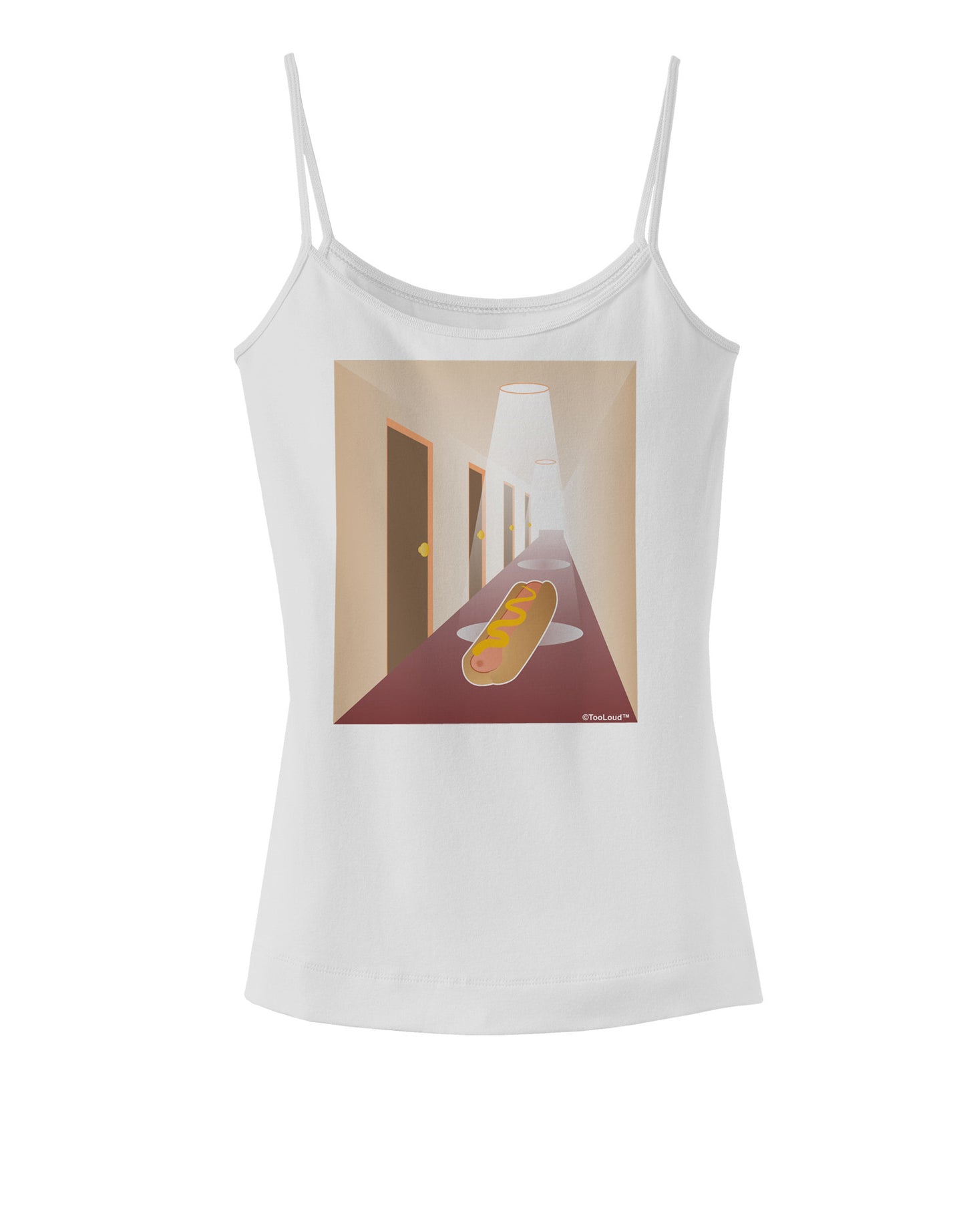 Hotdog in a Hallway Spaghetti Strap Tank-Womens Spaghetti Strap Tanks-TooLoud-White-X-Small-Davson Sales
