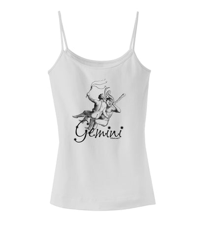 Gemini Illustration Spaghetti Strap Tank-Womens Spaghetti Strap Tanks-TooLoud-White-X-Small-Davson Sales