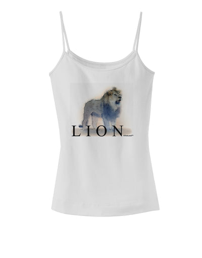 Lion Watercolor B Text Spaghetti Strap Tank-Womens Spaghetti Strap Tanks-TooLoud-White-X-Small-Davson Sales