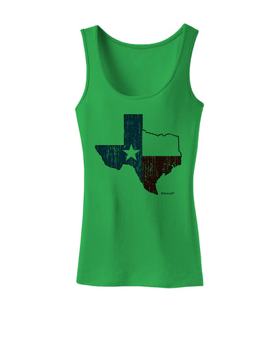 State of Texas Flag Design - Distressed Womens Tank Top-Womens Tank Tops-TooLoud-KellyGreen-X-Small-Davson Sales