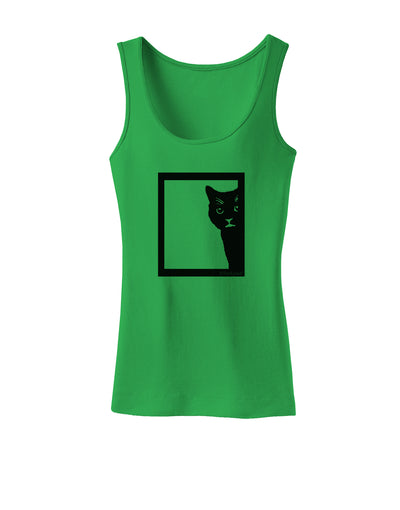 Cat Peeking Womens Petite Tank Top by TooLoud-TooLoud-KellyGreen-X-Small-Davson Sales