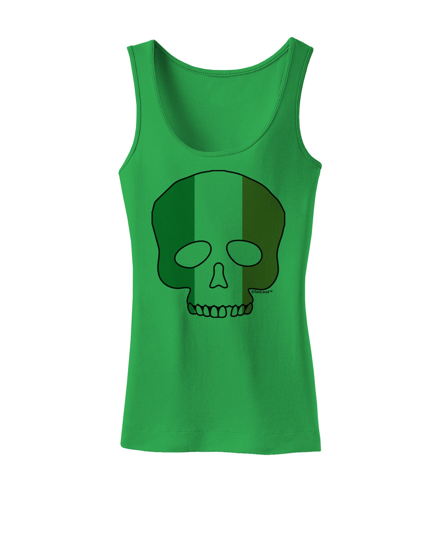 Skull Flag Ireland Womens Petite Tank Top-TooLoud-KellyGreen-X-Small-Davson Sales