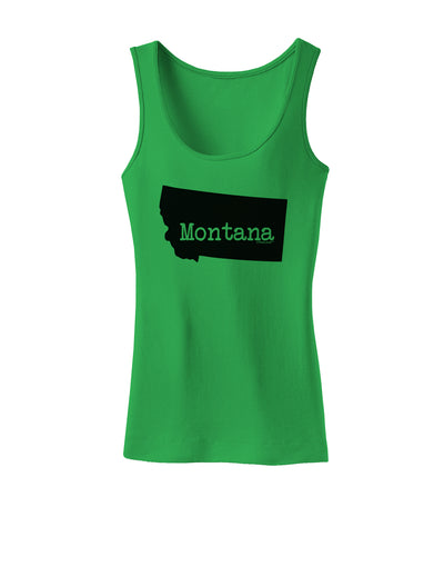 Montana - United States Shape Womens Tank Top by TooLoud-Womens Tank Tops-TooLoud-KellyGreen-X-Small-Davson Sales