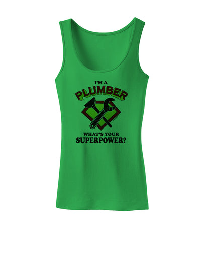 Plumber - Superpower Womens Petite Tank Top-TooLoud-KellyGreen-X-Small-Davson Sales