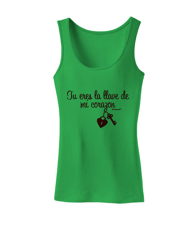 Tu Eres La Llave De Mi Corazon Womens Tank Top by TooLoud-Womens Tank Tops-TooLoud-KellyGreen-X-Small-Davson Sales