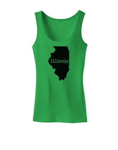 Illinois - United States Shape Womens Tank Top by TooLoud-Womens Tank Tops-TooLoud-KellyGreen-X-Small-Davson Sales