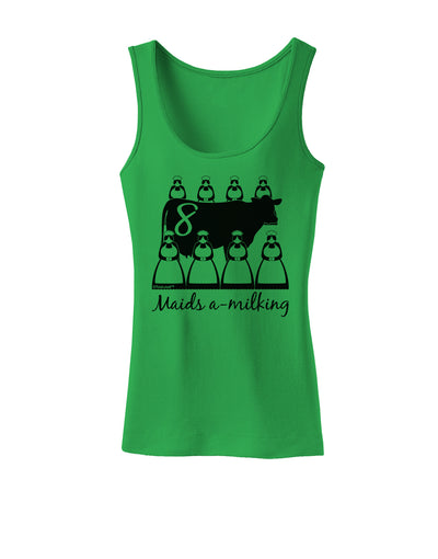 Eight Maids A Milking Text Womens Tank Top-Womens Tank Tops-TooLoud-KellyGreen-X-Small-Davson Sales