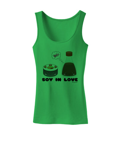 Cute Sushi and Soy Sauce - Soy In Love Womens Tank Top by TooLoud-Womens Tank Tops-TooLoud-KellyGreen-X-Small-Davson Sales