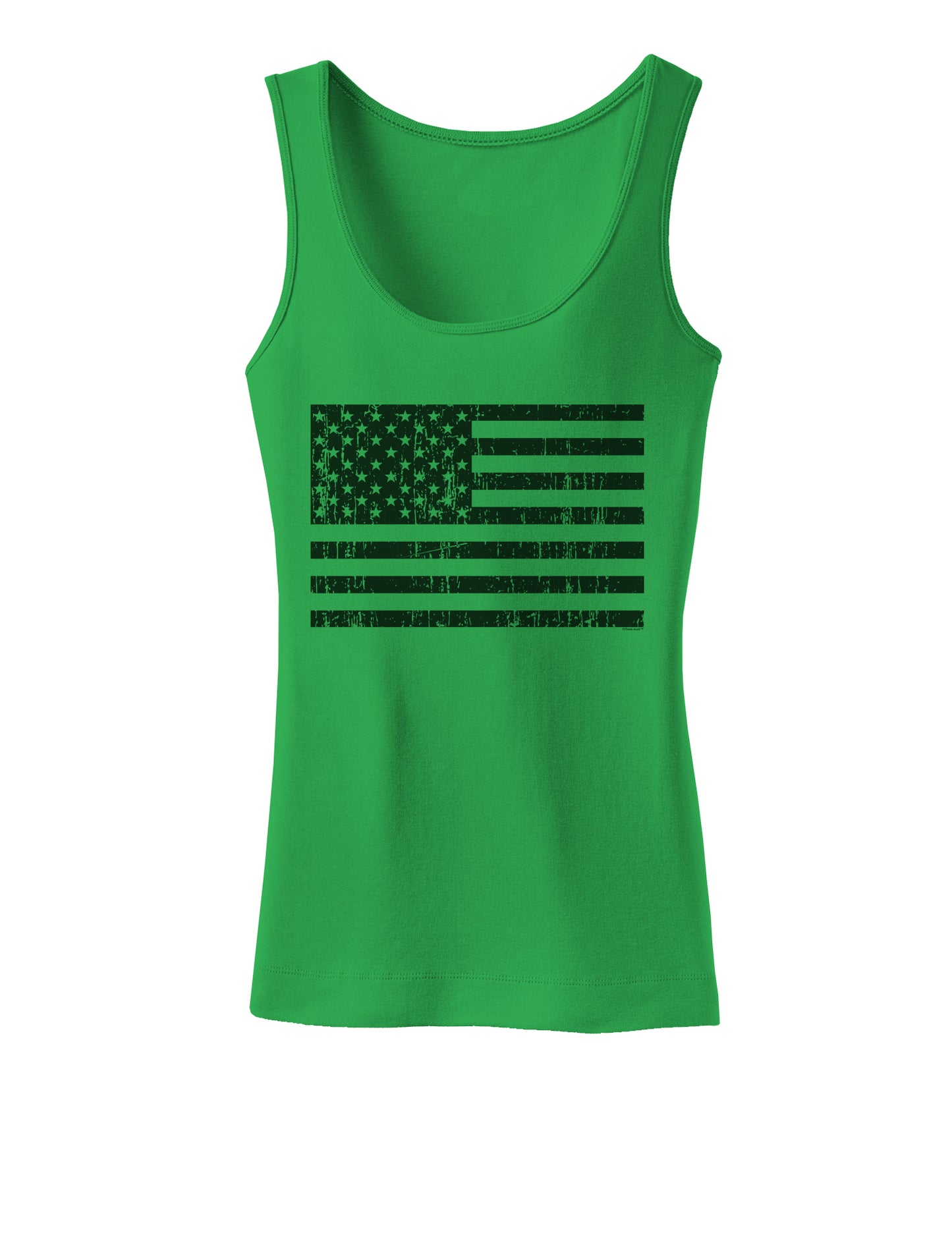 Distressed Black and White American Flag Womens Tank Top-Womens Tank Tops-TooLoud-KellyGreen-X-Small-Davson Sales