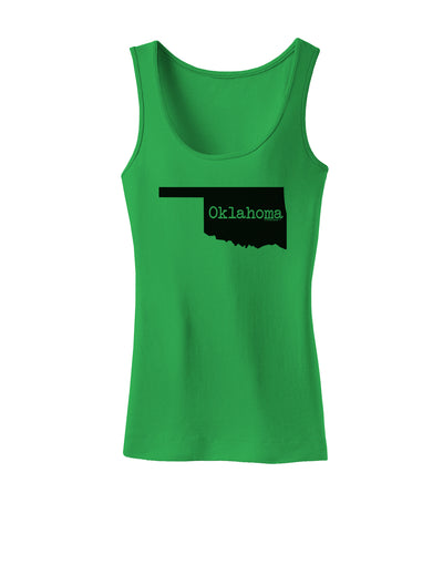 Oklahoma - United States Shape Womens Tank Top by TooLoud-Womens Tank Tops-TooLoud-KellyGreen-X-Small-Davson Sales