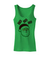 Ho Ho Ho Santa Claus Face Faux Applique Womens Tank Top-Womens Tank Tops-TooLoud-KellyGreen-X-Small-Davson Sales