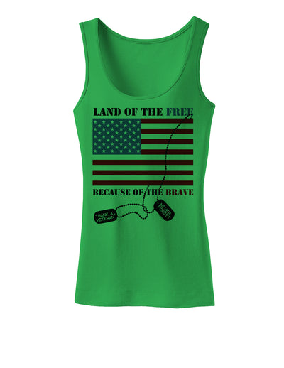 Home of the Free Because of the Brave Womens Tank Top-Womens Tank Tops-TooLoud-KellyGreen-X-Small-Davson Sales