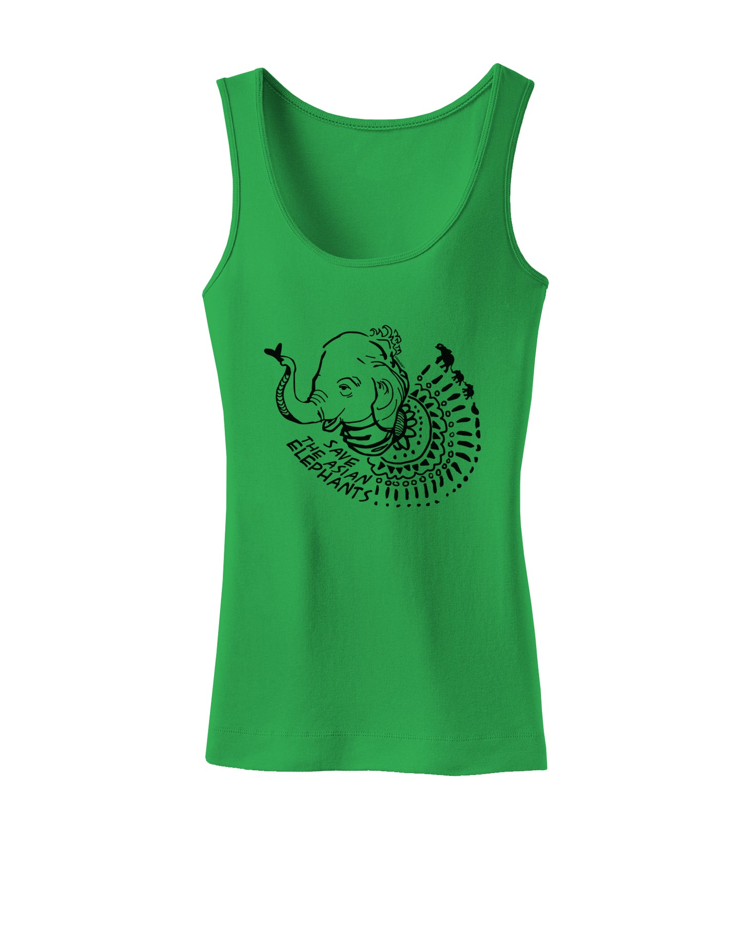 TooLoud Save the Asian Elephants Womens Petite Tank Top-Womens Tank Tops-TooLoud-KellyGreen-X-Small-Davson Sales