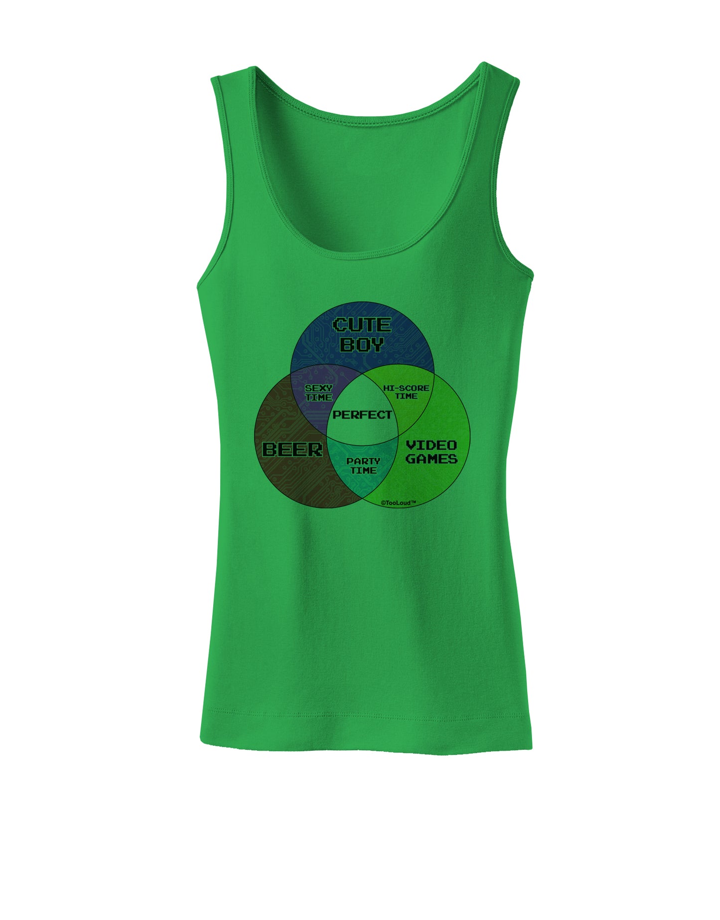 Beer Boy and Games Diagram Womens Petite Tank Top-TooLoud-KellyGreen-X-Small-Davson Sales