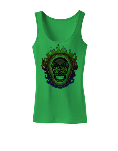 Sacred Calavera Day of the Dead Sugar Skull Womens Tank Top-Womens Tank Tops-TooLoud-KellyGreen-X-Small-Davson Sales