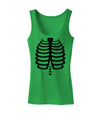 Black Skeleton Ribcage with Pink Heart Halloween Womens Tank Top-Womens Tank Tops-TooLoud-KellyGreen-X-Small-Davson Sales