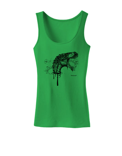 Artistic Ink Style Dinosaur Head Design Womens Tank Top by TooLoud-Womens Tank Tops-TooLoud-KellyGreen-X-Small-Davson Sales