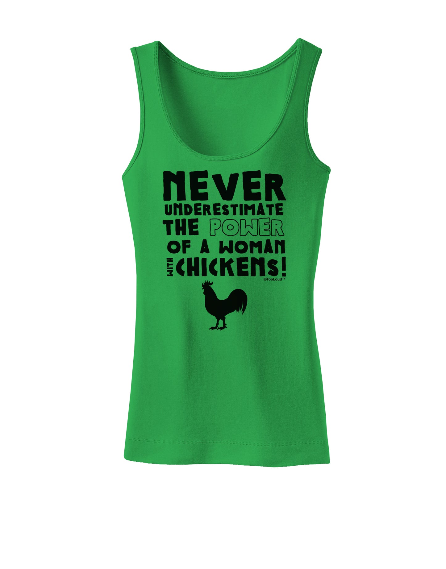 A Woman With Chickens Womens Petite Tank Top-TooLoud-KellyGreen-X-Small-Davson Sales