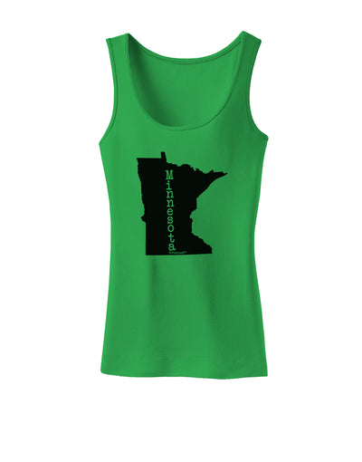 Minnesota - United States Shape Womens Tank Top-Womens Tank Tops-TooLoud-KellyGreen-X-Small-Davson Sales