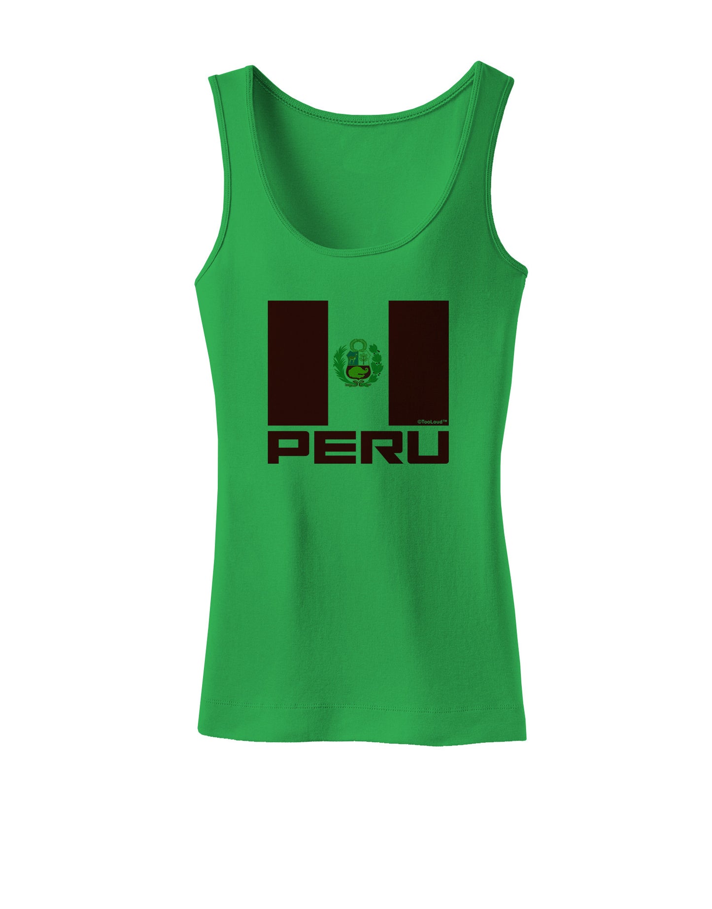 Peru Flag Womens Petite Tank Top-TooLoud-KellyGreen-X-Small-Davson Sales