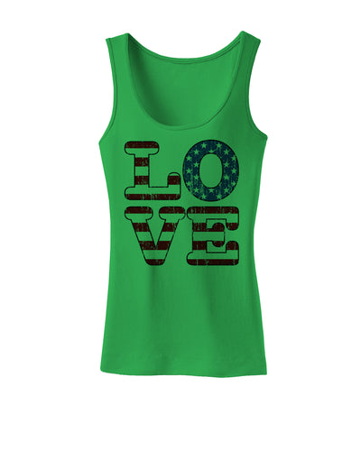 American Love Design - Distressed Womens Tank Top by TooLoud-Womens Tank Tops-TooLoud-KellyGreen-X-Small-Davson Sales