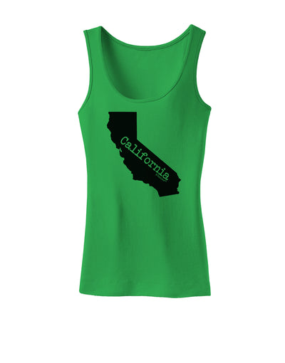 California - United States Shape Womens Tank Top by TooLoud-Womens Tank Tops-TooLoud-KellyGreen-X-Small-Davson Sales