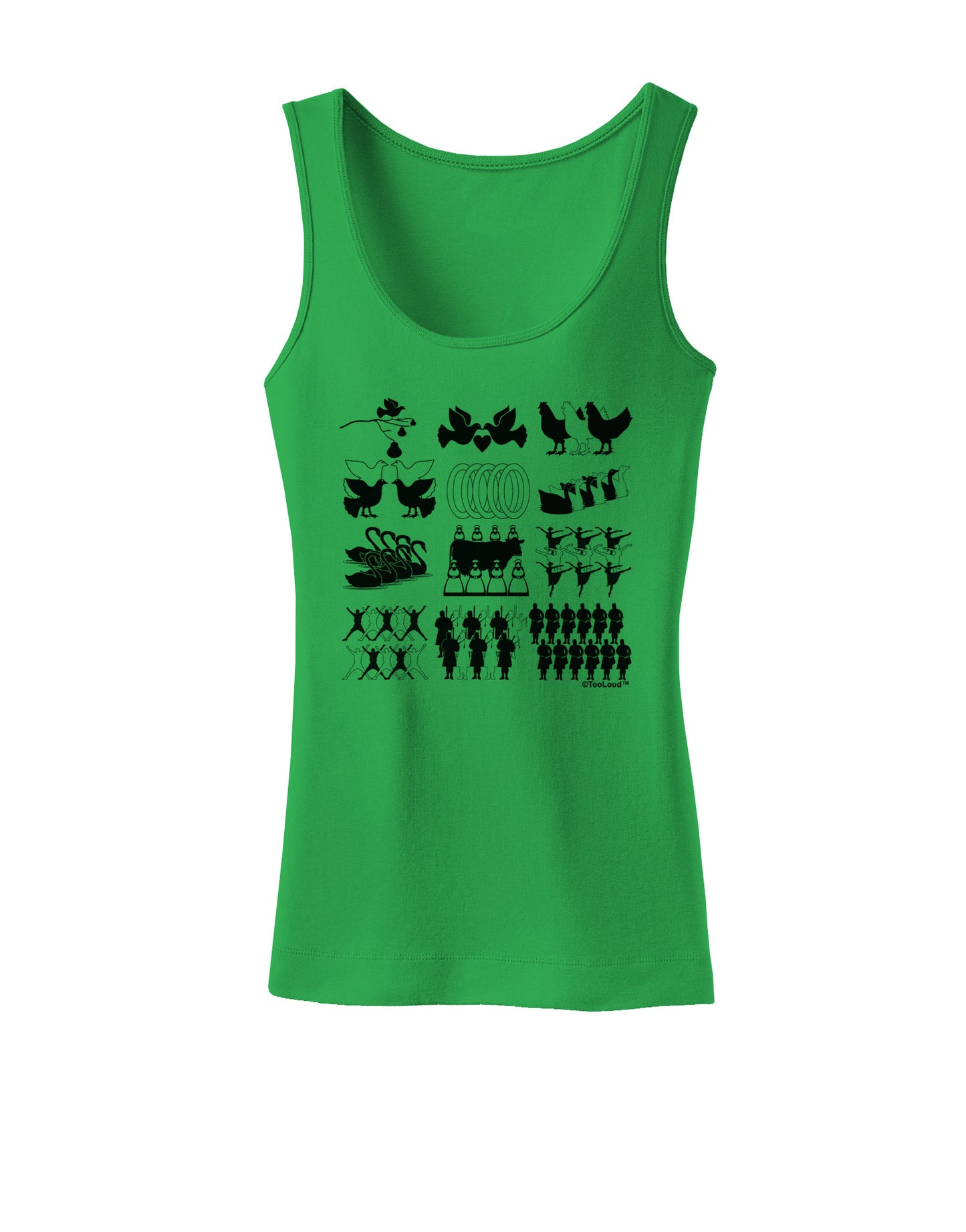 Twelve Days of Christmas Womens Tank Top-Womens Tank Tops-TooLoud-KellyGreen-X-Small-Davson Sales