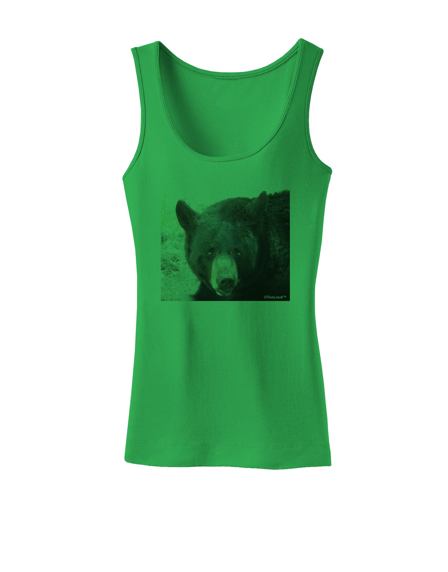 Staring Black Bear Womens Petite Tank Top-TooLoud-KellyGreen-X-Small-Davson Sales