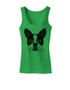 Cute Boston Terrier Dog Face Womens Tank Top-Womens Tank Tops-TooLoud-KellyGreen-X-Small-Davson Sales