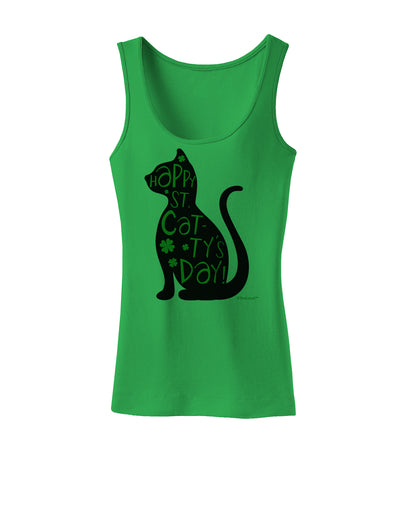 Happy St. Catty's Day - St. Patrick's Day Cat Womens Tank Top by TooLoud-Womens Tank Tops-TooLoud-KellyGreen-X-Small-Davson Sales