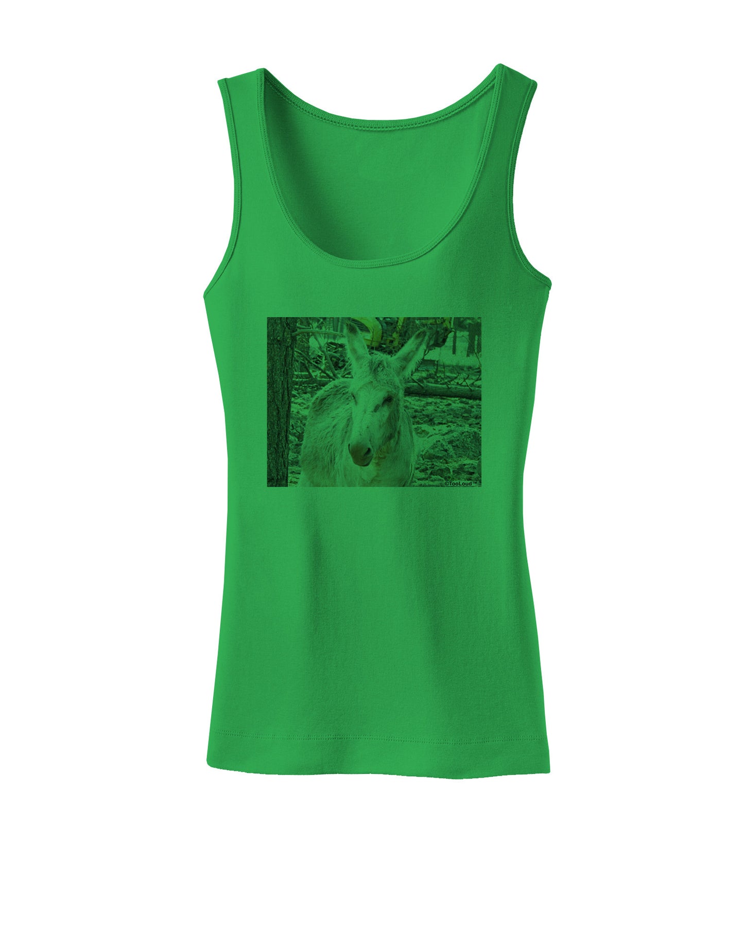 Troubled Burro Womens Petite Tank Top-TooLoud-KellyGreen-X-Small-Davson Sales