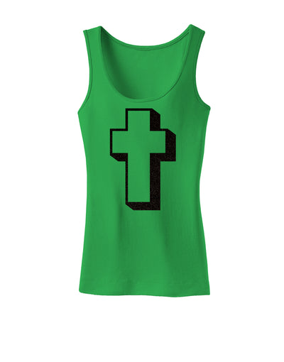 Simple Cross Design Glitter - Black Womens Tank Top by TooLoud-Womens Tank Tops-TooLoud-KellyGreen-X-Small-Davson Sales