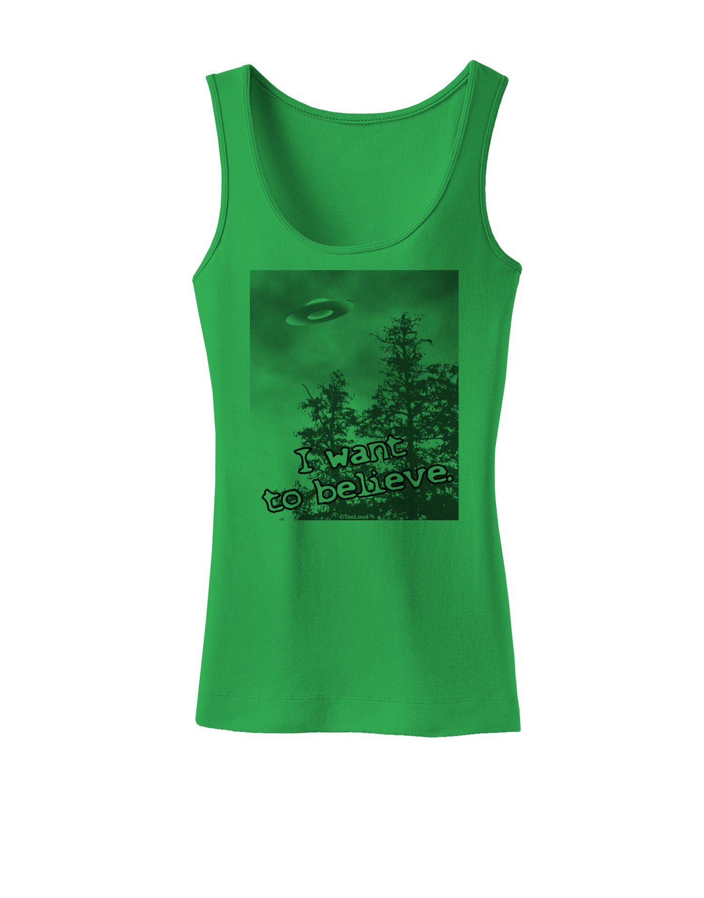 I Want to Believe - UFO Womens Tank Top by TooLoud-Womens Tank Tops-TooLoud-KellyGreen-X-Small-Davson Sales