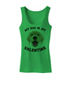 My Dog is my Valentine Gold Yellow Womens Petite Tank Top-TooLoud-KellyGreen-X-Small-Davson Sales