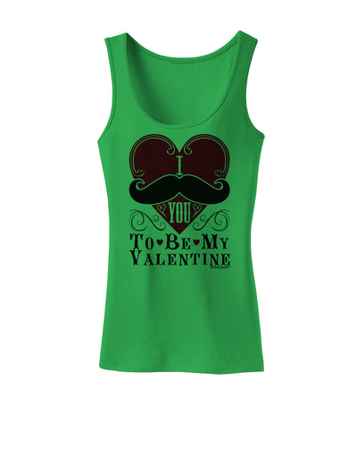 I Mustache You To Be My Valentine Womens Tank Top-Womens Tank Tops-TooLoud-KellyGreen-X-Small-Davson Sales