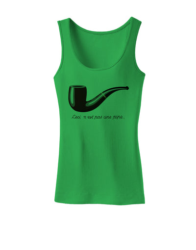 Ceci n'est pas une pipe Womens Tank Top-Womens Tank Tops-TooLoud-KellyGreen-X-Small-Davson Sales