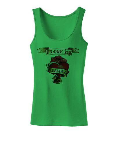 Tattoo Heart I Love My Grandpa Womens Tank Top-Womens Tank Tops-TooLoud-KellyGreen-X-Small-Davson Sales