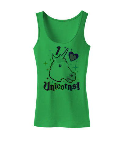 I love Unicorns Womens Tank Top-Womens Tank Tops-TooLoud-KellyGreen-X-Small-Davson Sales