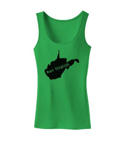 West Virginia - United States Shape Womens Tank Top-Womens Tank Tops-TooLoud-KellyGreen-X-Small-Davson Sales