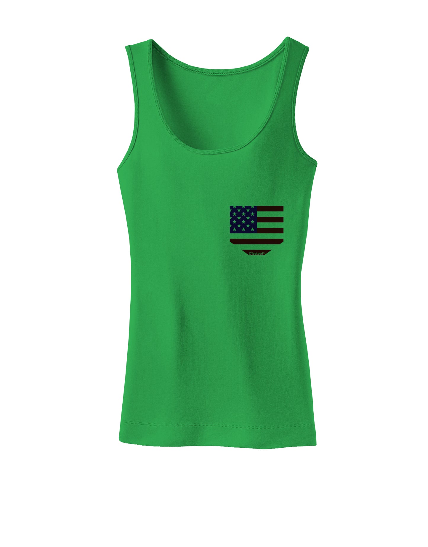 American Flag Faux Pocket Design Womens Tank Top by TooLoud-Womens Tank Tops-TooLoud-KellyGreen-X-Small-Davson Sales