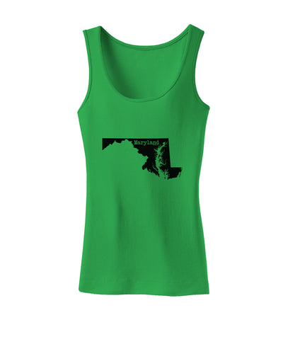 Maryland - United States Shape Womens Tank Top by TooLoud-Womens Tank Tops-TooLoud-KellyGreen-X-Small-Davson Sales