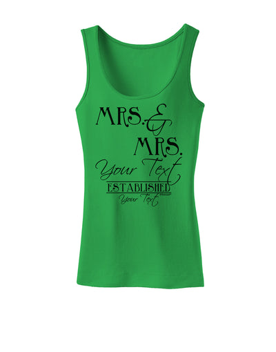 Personalized Mrs and Mrs -Name- Established -Date- Design Womens Tank Top-Womens Tank Tops-TooLoud-KellyGreen-X-Small-Davson Sales