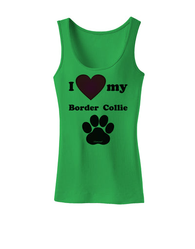 I Heart My Border Collie Womens Petite Tank Top by TooLoud-TooLoud-KellyGreen-X-Small-Davson Sales