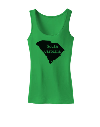 South Carolina - United States Shape Womens Tank Top by TooLoud-Womens Tank Tops-TooLoud-KellyGreen-X-Small-Davson Sales