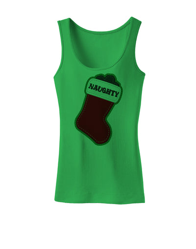 Naughty Coal Cute Christmas Stocking Womens Tank Top-Womens Tank Tops-TooLoud-KellyGreen-X-Small-Davson Sales